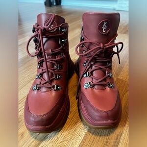 S5.   KC Burgundy Waterproof Lace-Up Boots